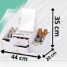 Toaletka z Lustrem Organizer na Kosmetyki dla Dzieci i Dorosłych Biała 40x35x20 cm