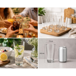 Wysokie szklanki Polskie 6 szt 370ml do napojów wody soku drinków mocne