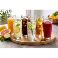 Wysokie szklanki Polskie 6 szt 370ml do napojów wody soku drinków mocne