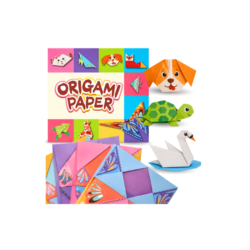 Zestaw Origami dla dzieci 54 arkusze + instrukcja 27 zwierząt