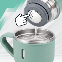 Termos 500 ml + 3 Kubki Zestaw Termiczny Stal Nierdzewna Turystyczny Prezent ZIELONY