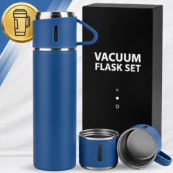 Termos 500 ml + 3 Kubki Zestaw Termiczny Stal Nierdzewna Turystyczny Prezent GRANAT
