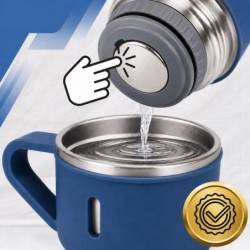 Termos 500 ml + 3 Kubki Zestaw Termiczny Stal Nierdzewna Turystyczny Prezent GRANAT