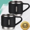 Termos 500 ml + 3 Kubki Zestaw Termiczny Stal Nierdzewna Turystyczny Prezent CZARNY