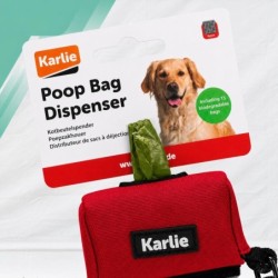 Karlie Etui na Woreczki na Psie Odchody + 15 Bio Woreczków Karabińczyk czerwona
