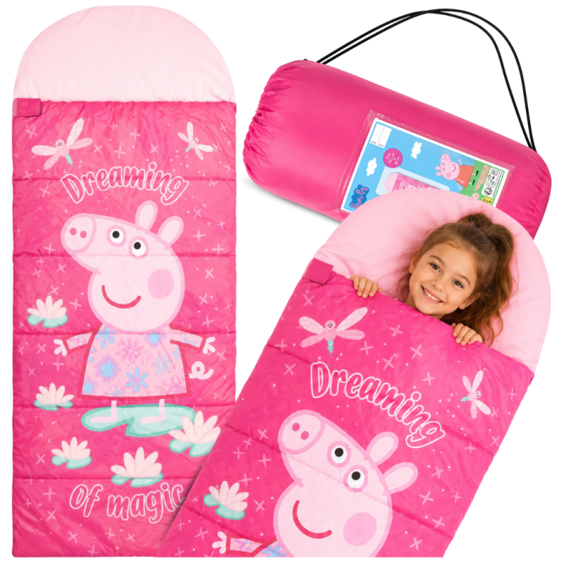 Śpiwór Dziecięcy Peppa Pig 170x70 cm Oryginalny Licencja Hasbro Różowy