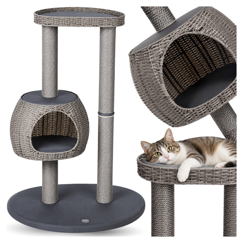 Karlie Nicky Outdoor Drapak dla Kota 110 cm Polirattan Balkon Taras Premium 77x57 cm
