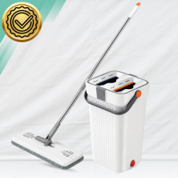 MOP Z WIADREM WASH + DRY 2 KOMORY – 33 CM + 4 WKŁADY Z MIKROFIBRY