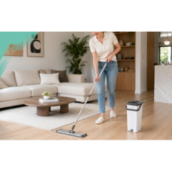 MOP Z WIADREM 2-KOMOROWYM WASH + DRY ALUMINIOWA GŁOWICA 33 CM 4 WKŁADY MIKROFIBRA