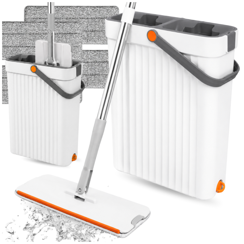MOP Z WIADREM 2-KOMOROWYM WASH + DRY – 33 CM + 4 WKŁADY MIKROFIBRA