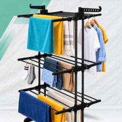 SUSZARKA NA PRANIE 3-POZIOMOWA XXL – SKŁADANA NA KÓŁKACH do 50 KG