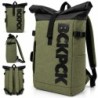 Plecak NORLÄNDER BCKPCK Rolltop 36L na Laptop 15,6” Wodoodporny Zielony/Czarny