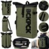 Plecak NORLÄNDER BCKPCK Rolltop 36L na Laptop 15,6” Wodoodporny Zielony/Czarny