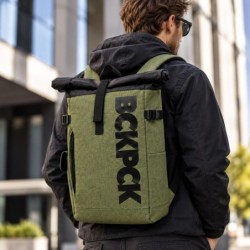 Plecak NORLÄNDER BCKPCK Rolltop 36L na Laptop 15,6” Wodoodporny Zielony/Czarny