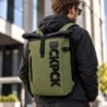 Plecak NORLÄNDER BCKPCK Rolltop 36L na Laptop 15,6” Wodoodporny Zielony/Czarny