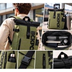 Plecak NORLÄNDER BCKPCK Rolltop 36L na Laptop 15,6” Wodoodporny Zielony/Czarny