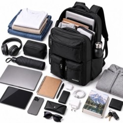 DUŻY PLECAK PODRÓŻNY 34 L NA LAPTOPA CZARNY NORLÄNDER TWILL