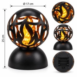 ZNICZ LED DUŻA KULA PŁOMIEŃ 25 CM CZARNY ELEGANCKA DEKORACJA NA CMENTARZ