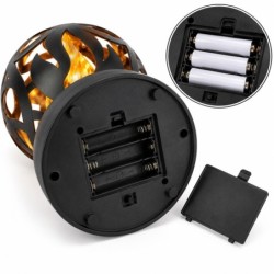 ZNICZ LED DUŻA KULA PŁOMIEŃ 25 CM CZARNY ELEGANCKA DEKORACJA NA CMENTARZ