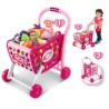 Koszyk wózek na zakupy z owocami warzywami różowy