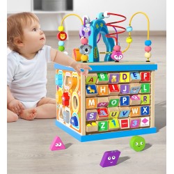 KLOCKI DREWNIANE W WORECZKU ZKB-889