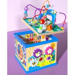 KLOCKI DREWNIANE W WORECZKU ZKB-889