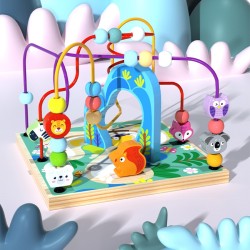 KLOCKI DREWNIANE W WORECZKU ZKB-889