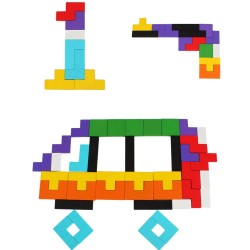 KLOCKI DREWNIANE W WORECZKU ZKB-889