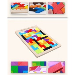 KLOCKI DREWNIANE W WORECZKU ZKB-889