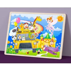 PUZZLE DREWNIANE AUTOBUS JHTOY-992