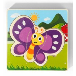 DREWNIANE PUZZLE MONTESSORI DLA DZIECI MOTYLEK MWZ-3155