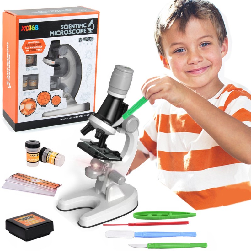 Mikroskop dla dzieci LED Zestaw Edukacyjny 1200x